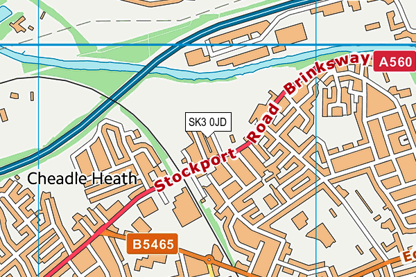 SK3 0JD map - OS VectorMap District (Ordnance Survey)