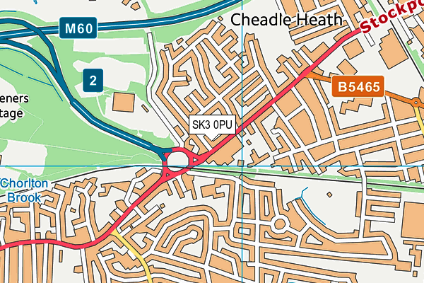 SK3 0PU map - OS VectorMap District (Ordnance Survey)