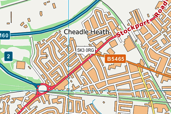 SK3 0RG map - OS VectorMap District (Ordnance Survey)