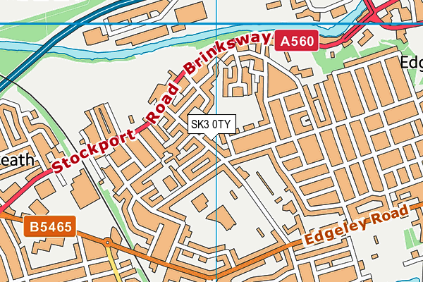 SK3 0TY map - OS VectorMap District (Ordnance Survey)