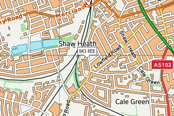 SK3 8EE map - OS VectorMap District (Ordnance Survey)