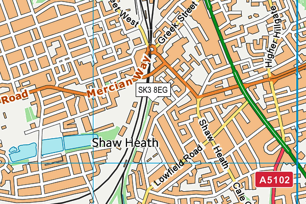 SK3 8EG map - OS VectorMap District (Ordnance Survey)