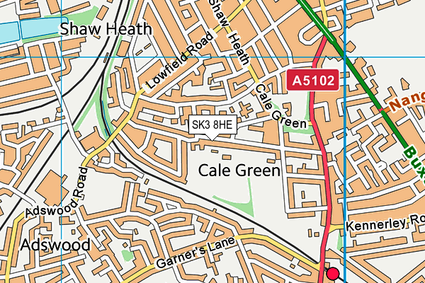 SK3 8HE map - OS VectorMap District (Ordnance Survey)