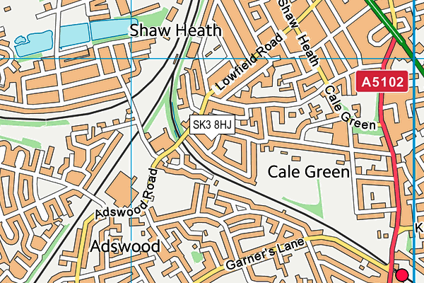 SK3 8HJ map - OS VectorMap District (Ordnance Survey)