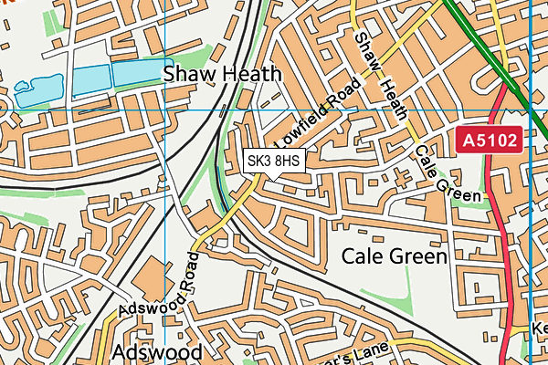 SK3 8HS map - OS VectorMap District (Ordnance Survey)