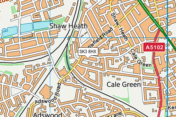 SK3 8HX map - OS VectorMap District (Ordnance Survey)