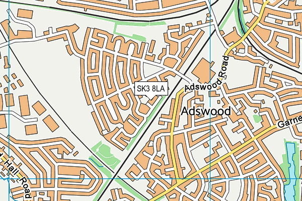 SK3 8LA map - OS VectorMap District (Ordnance Survey)