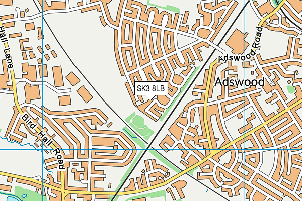 SK3 8LB map - OS VectorMap District (Ordnance Survey)