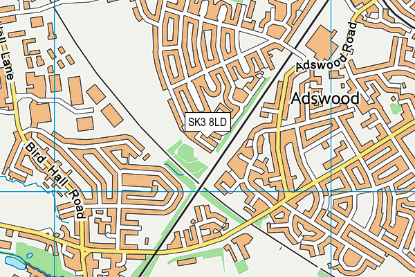SK3 8LD map - OS VectorMap District (Ordnance Survey)