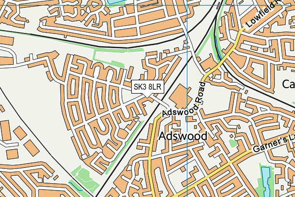 SK3 8LR map - OS VectorMap District (Ordnance Survey)