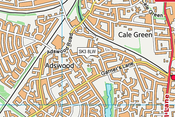 SK3 8LW map - OS VectorMap District (Ordnance Survey)