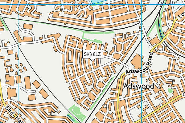 SK3 8LZ map - OS VectorMap District (Ordnance Survey)