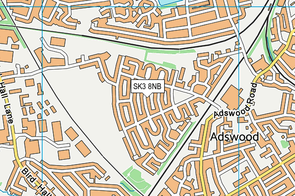 SK3 8NB map - OS VectorMap District (Ordnance Survey)