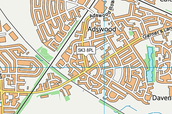 SK3 8PL map - OS VectorMap District (Ordnance Survey)