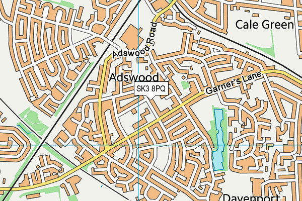 Adswood Primary School map (SK3 8PQ) - OS VectorMap District (Ordnance Survey)