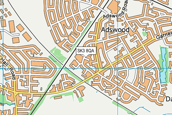 SK3 8QA map - OS VectorMap District (Ordnance Survey)