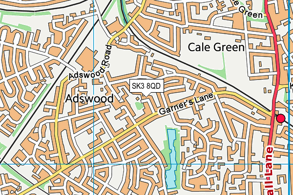 SK3 8QD map - OS VectorMap District (Ordnance Survey)