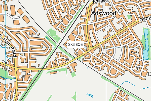 SK3 8QE map - OS VectorMap District (Ordnance Survey)