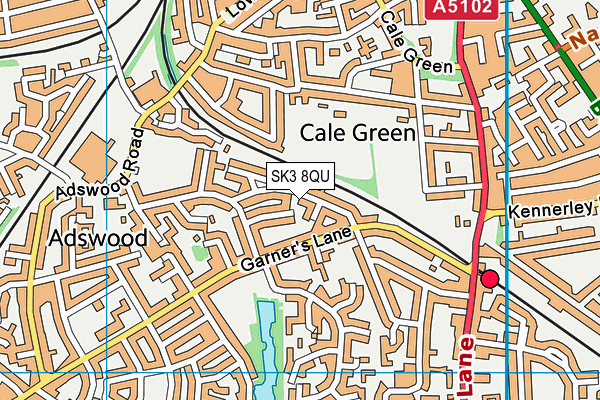 SK3 8QU map - OS VectorMap District (Ordnance Survey)