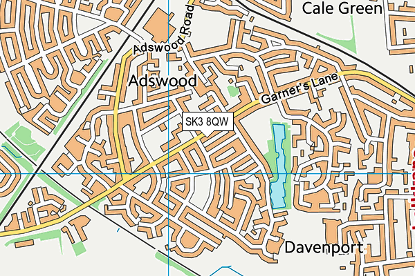 SK3 8QW map - OS VectorMap District (Ordnance Survey)