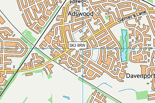 SK3 8RW map - OS VectorMap District (Ordnance Survey)