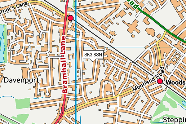 SK3 8SN map - OS VectorMap District (Ordnance Survey)