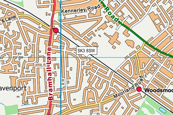 SK3 8SW map - OS VectorMap District (Ordnance Survey)