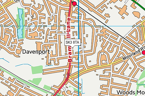 SK3 8TA map - OS VectorMap District (Ordnance Survey)