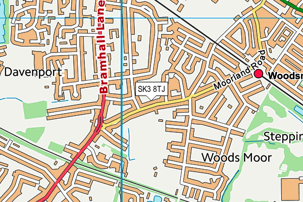 SK3 8TJ map - OS VectorMap District (Ordnance Survey)