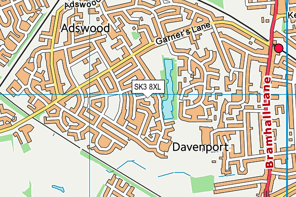 SK3 8XL map - OS VectorMap District (Ordnance Survey)