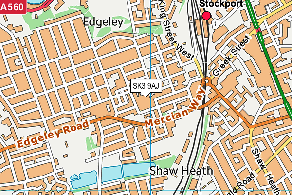 SK3 9AJ map - OS VectorMap District (Ordnance Survey)