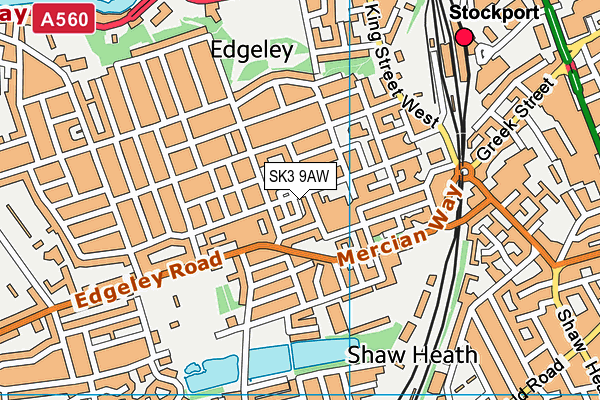 SK3 9AW map - OS VectorMap District (Ordnance Survey)