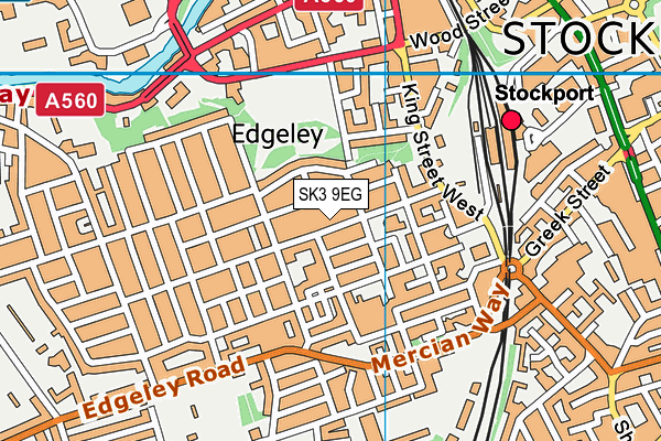 SK3 9EG map - OS VectorMap District (Ordnance Survey)
