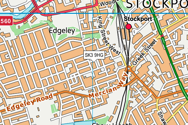 SK3 9HG map - OS VectorMap District (Ordnance Survey)