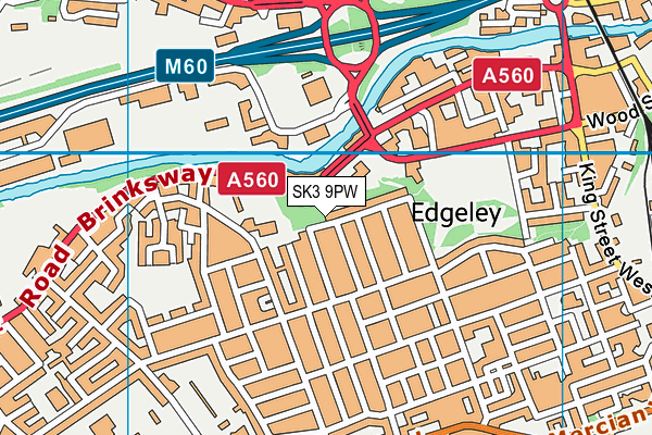 SK3 9PW map - OS VectorMap District (Ordnance Survey)