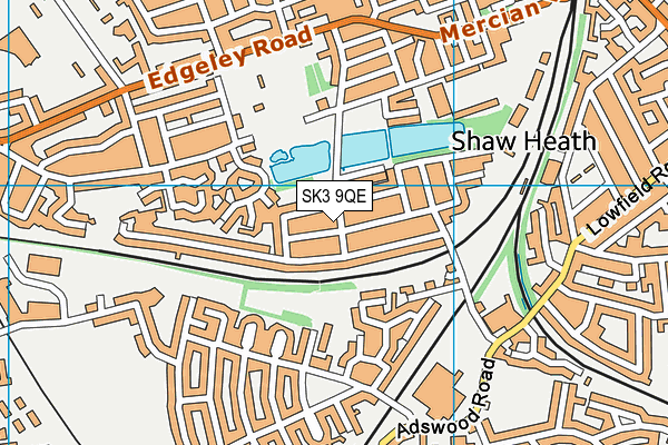 SK3 9QE map - OS VectorMap District (Ordnance Survey)