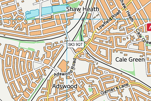 SK3 9QT map - OS VectorMap District (Ordnance Survey)