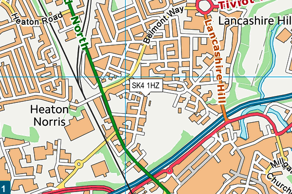 SK4 1HZ map - OS VectorMap District (Ordnance Survey)