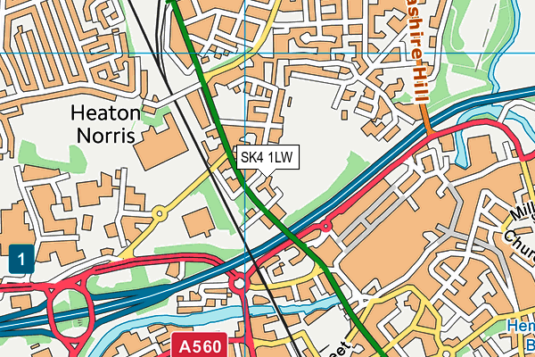 SK4 1LW map - OS VectorMap District (Ordnance Survey)