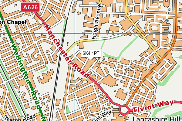 SK4 1PT map - OS VectorMap District (Ordnance Survey)