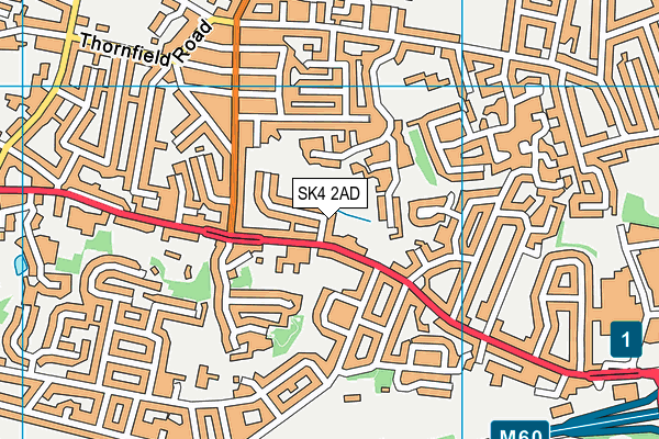 SK4 2AD map - OS VectorMap District (Ordnance Survey)