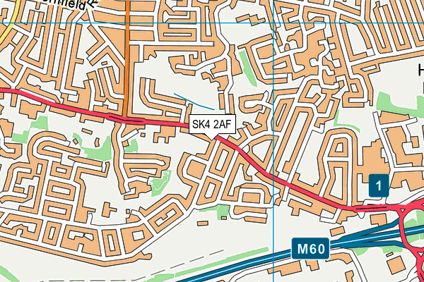 SK4 2AF map - OS VectorMap District (Ordnance Survey)