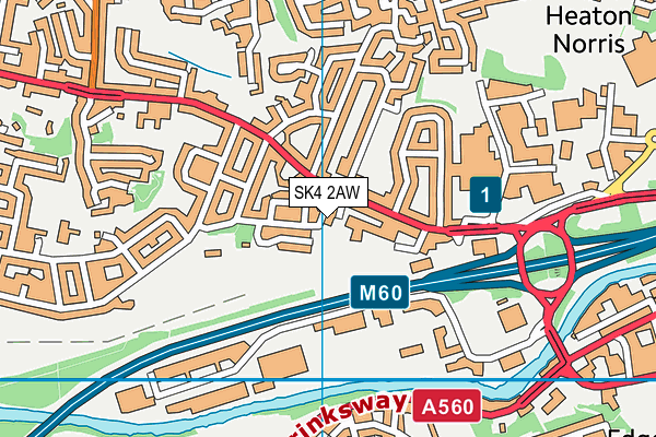 SK4 2AW map - OS VectorMap District (Ordnance Survey)