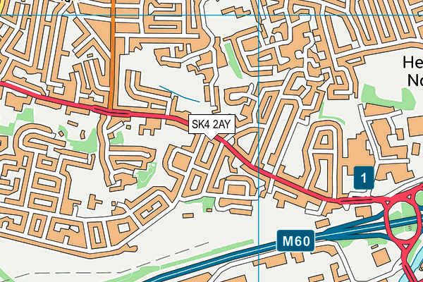 SK4 2AY map - OS VectorMap District (Ordnance Survey)
