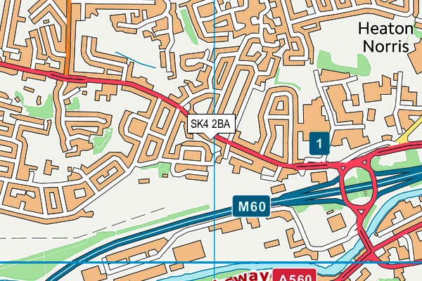 SK4 2BA map - OS VectorMap District (Ordnance Survey)