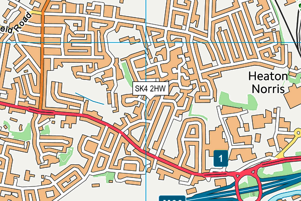 SK4 2HW map - OS VectorMap District (Ordnance Survey)