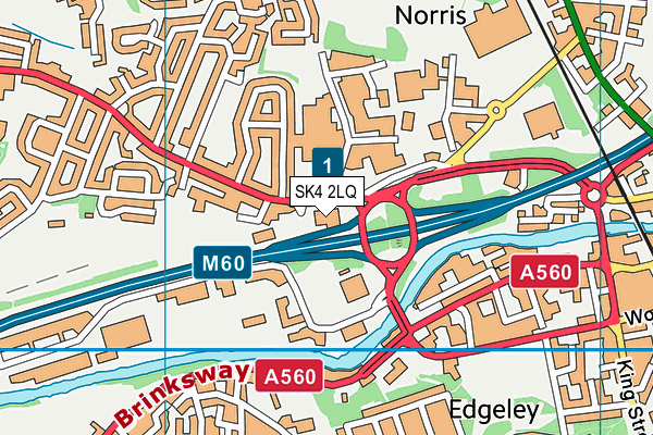 Puregym (Stockport North) map (SK4 2LQ) - OS VectorMap District (Ordnance Survey)
