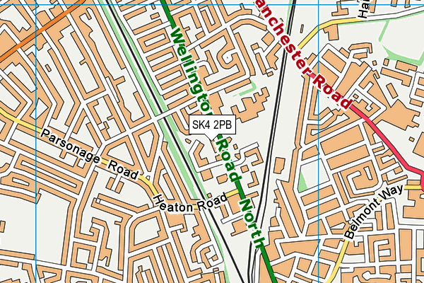 SK4 2PB map - OS VectorMap District (Ordnance Survey)