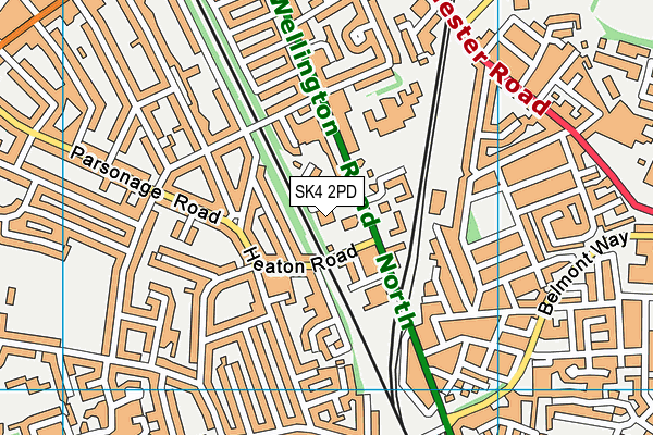 SK4 2PD map - OS VectorMap District (Ordnance Survey)