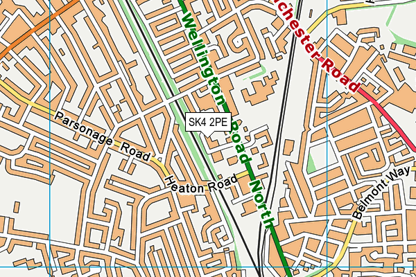 SK4 2PE map - OS VectorMap District (Ordnance Survey)